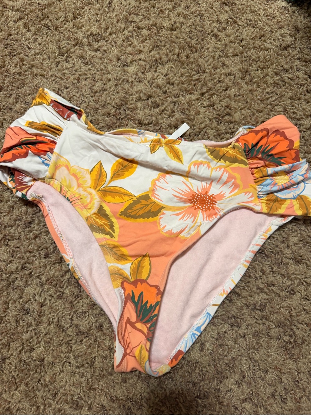 Gibson Latimer Coral Pink Floral Bikini Bottoms